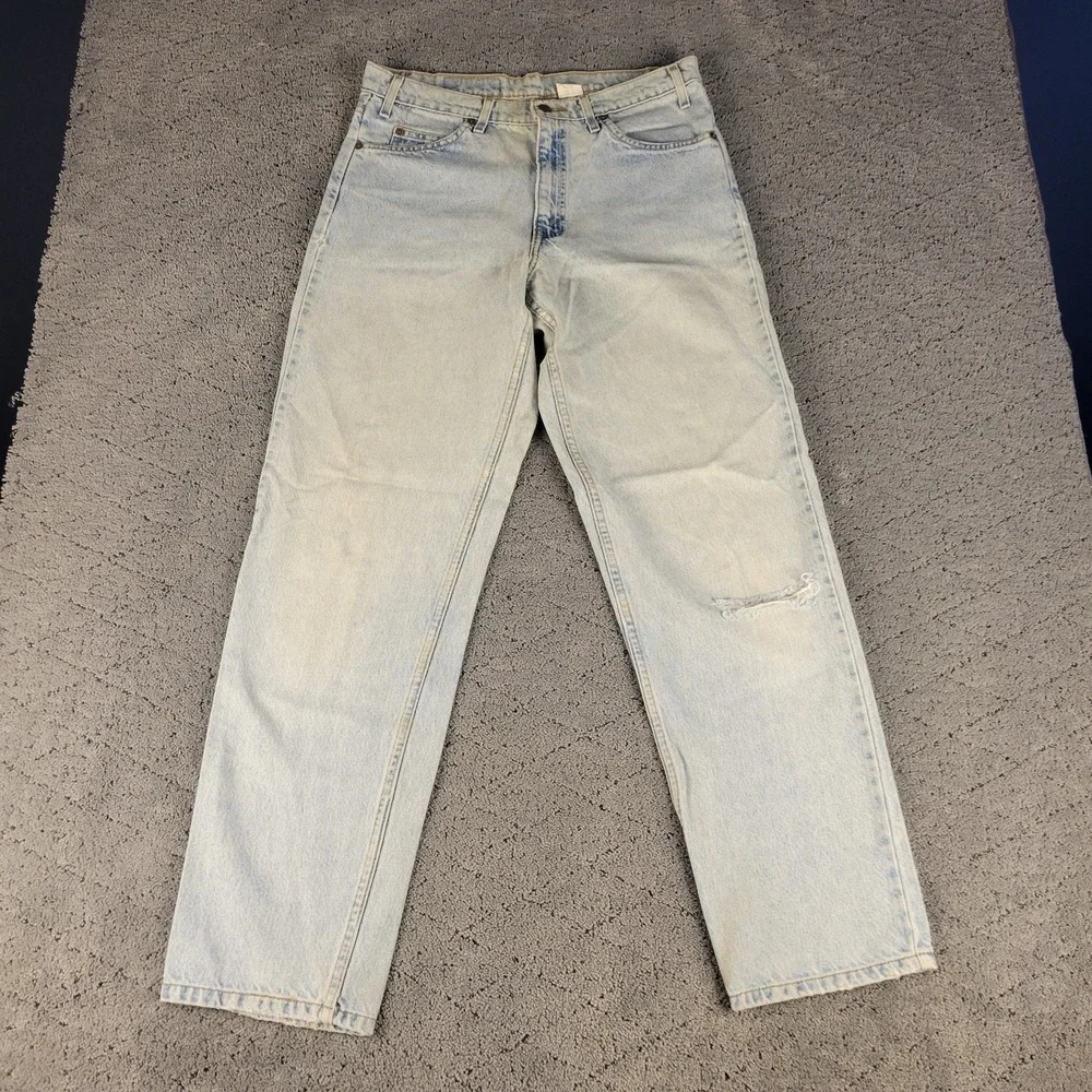 VTG 90s Levis 550 Orange Tab Jeans Mens 34x32 Blue Distressed Denim 40550-0234